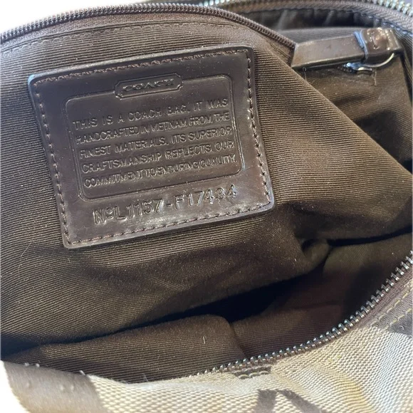Coach Signature Stripe Hobo in Khaki and Brown - Picture 3 of 3